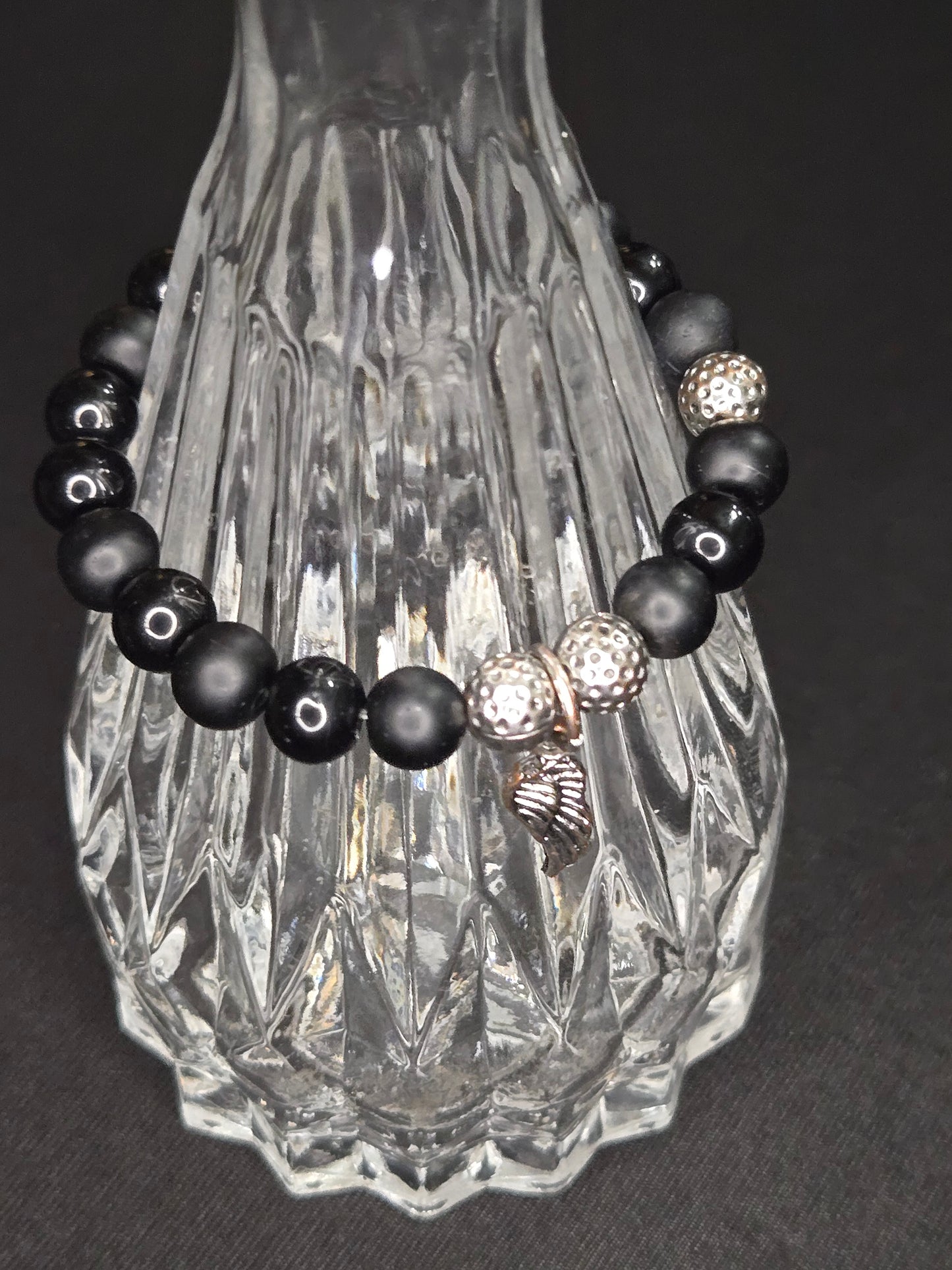 Obsidian Wing Bracelet