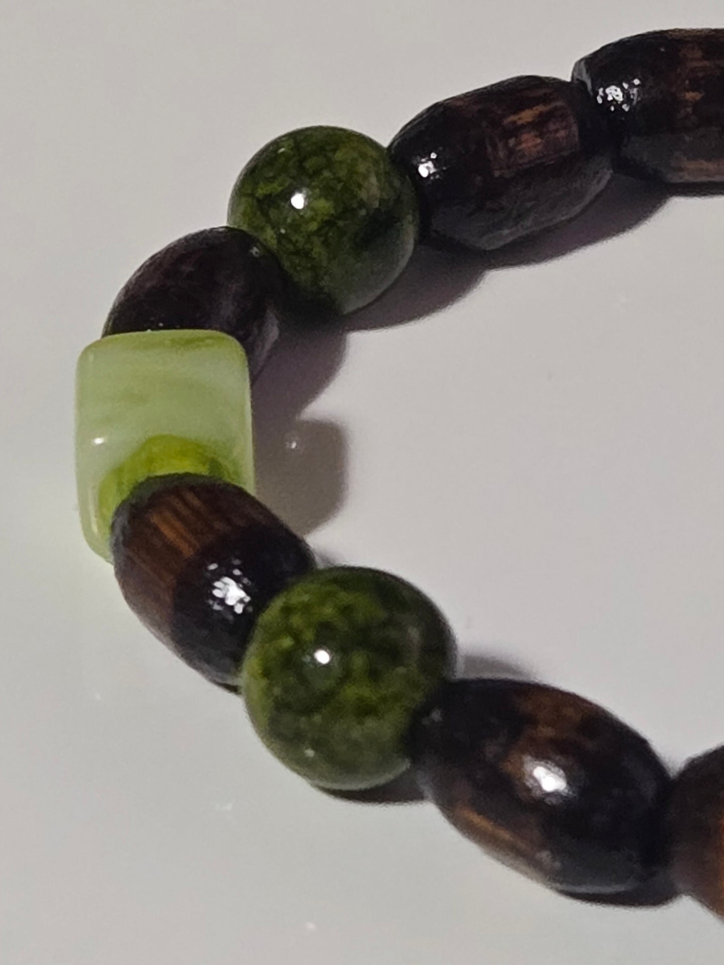 Verdant Grove Bracelet – Darkwood, Jade & Brass Harmony