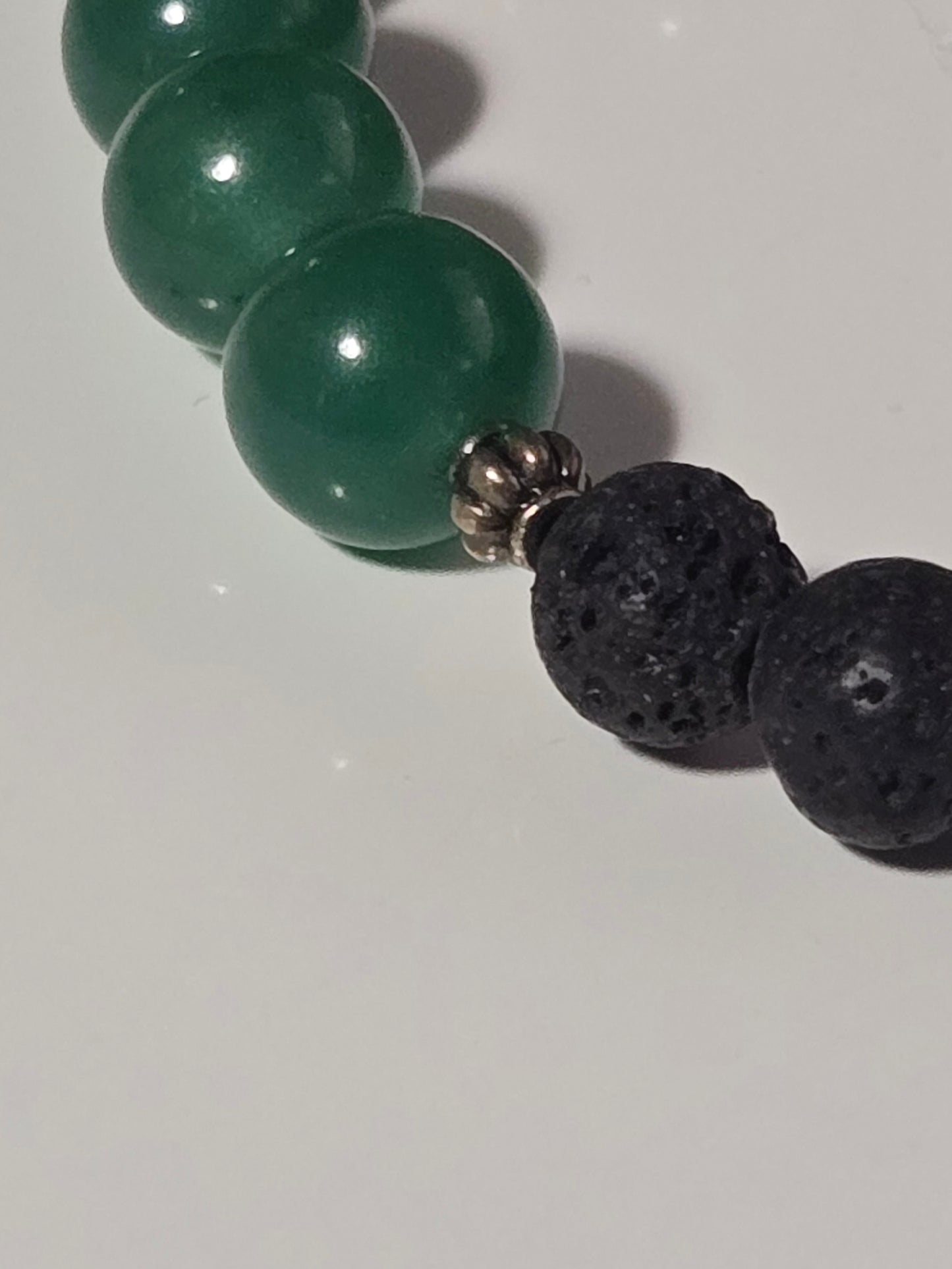Emerald Ember Bracelet – Green Aventurine & Lava Stone Energy