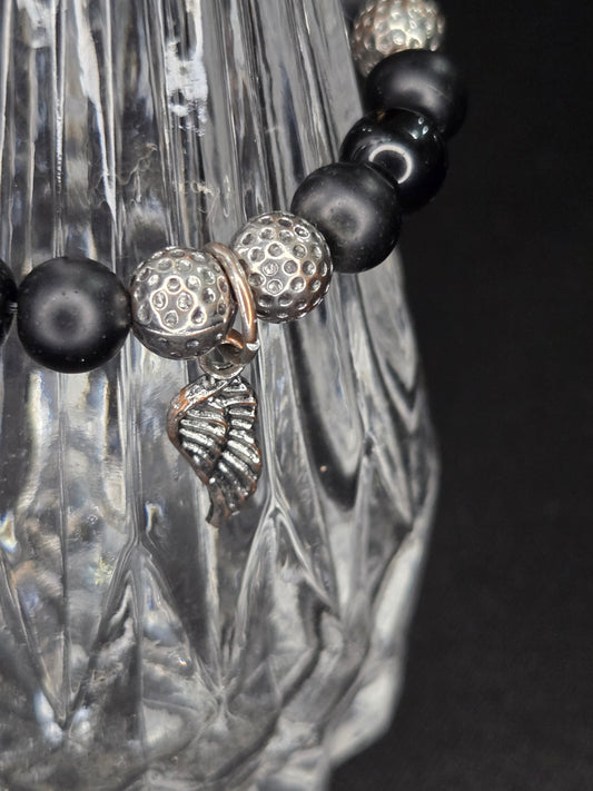 Obsidian Wing Bracelet