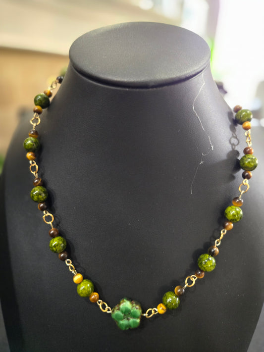 Jade Tigers Eye Necklace