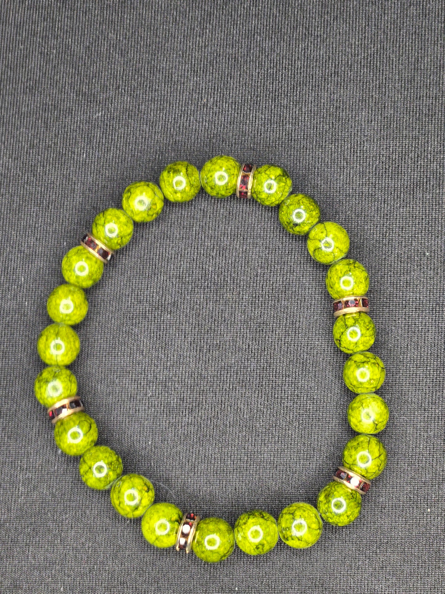 Mosslight Gemstone Bracelet – Green Jasper & Garnet Crystal Harmony