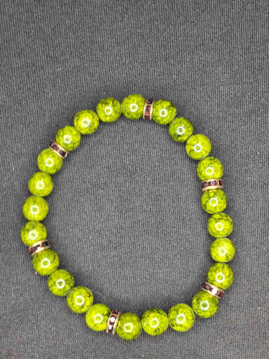 Mosslight Gemstone Bracelet – Green Jasper & Garnet Crystal Harmony