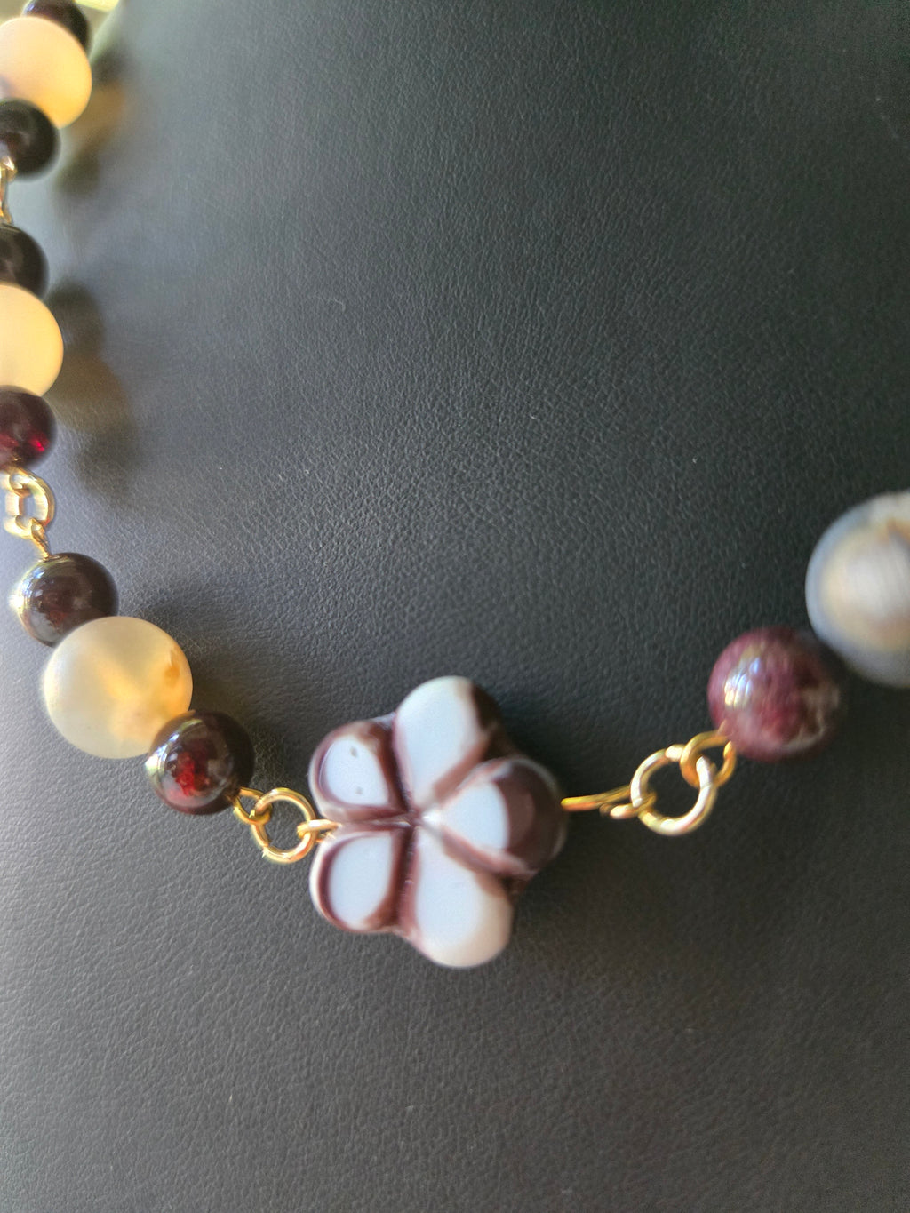 Crimson Bloom Agate Necklace