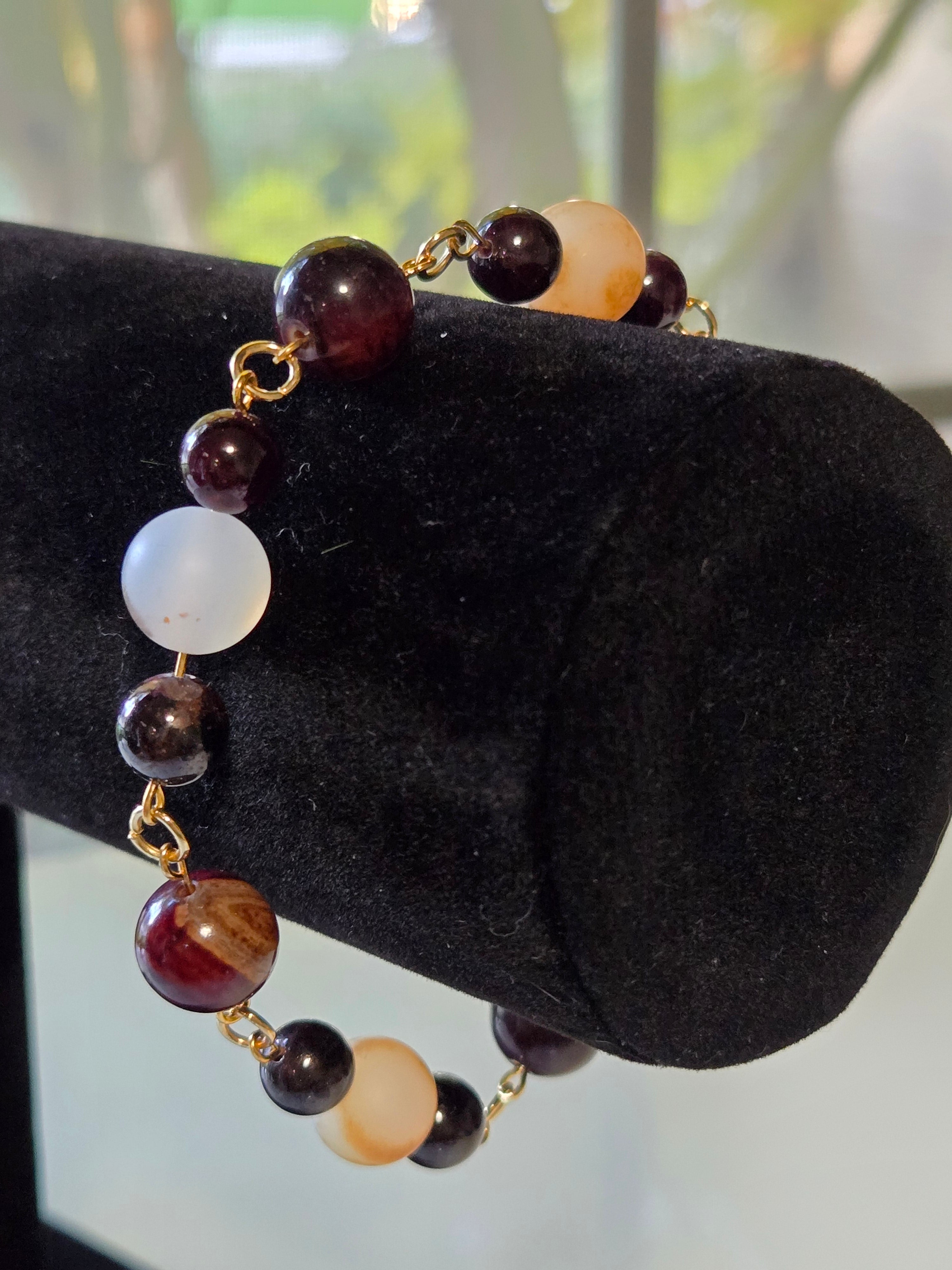 Crimson Eclipse Gemstone Bracelet