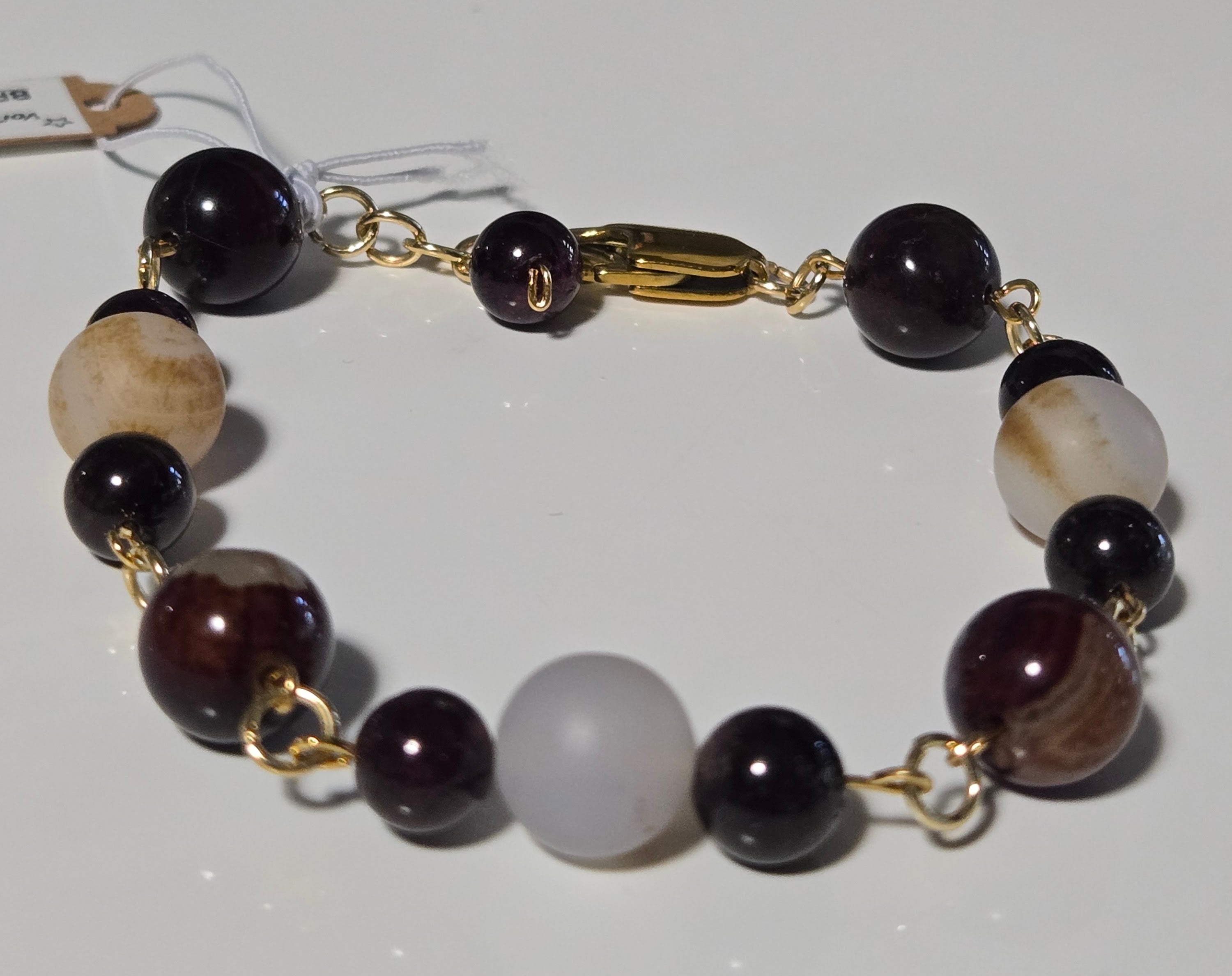 Crimson Eclipse Gemstone Bracelet