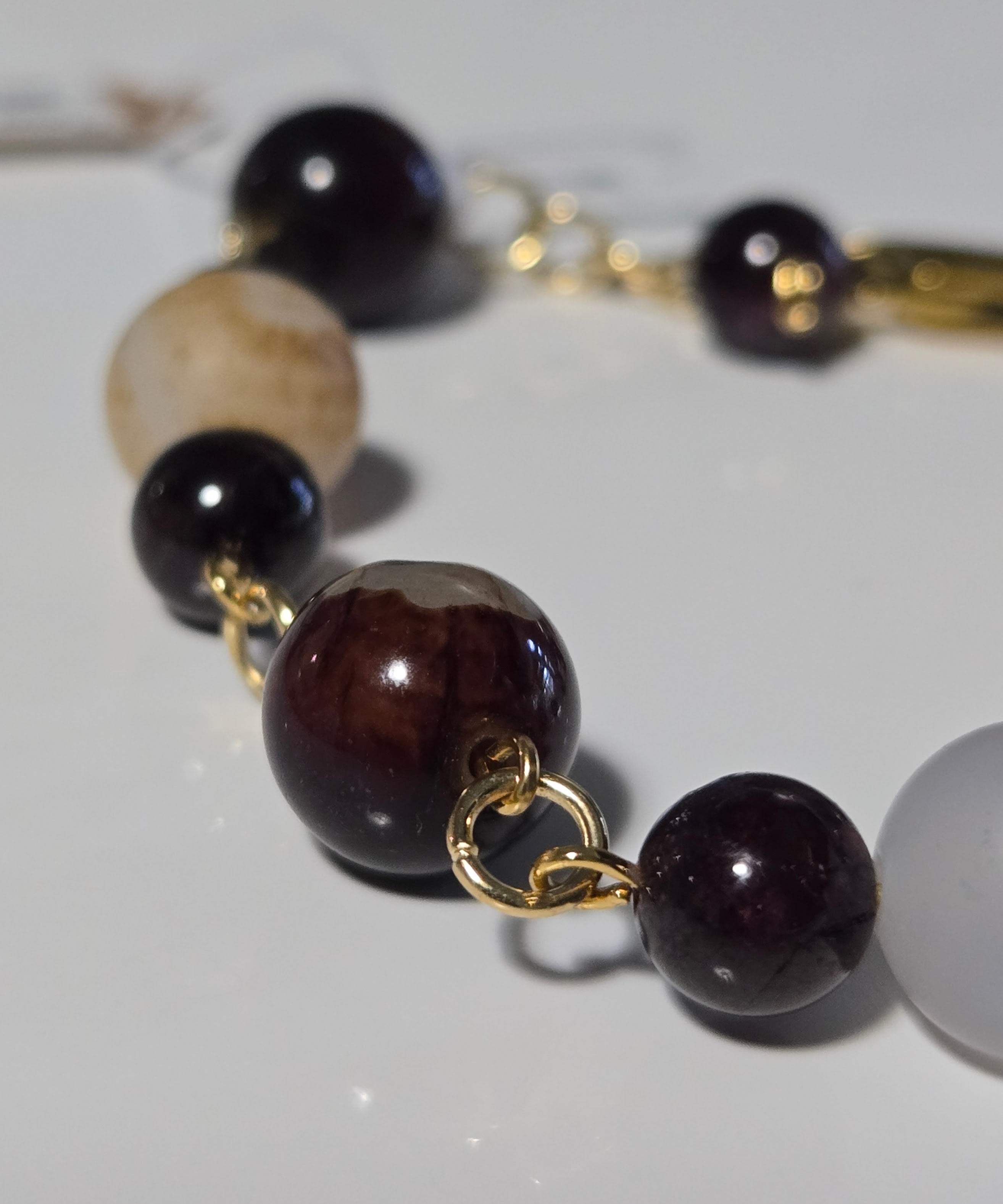 Crimson Eclipse Gemstone Bracelet