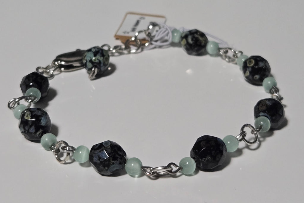 Ocean Mirage Glass & Amazonite Bracelet