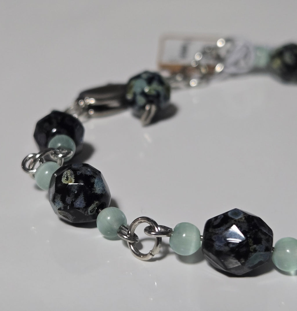 Ocean Mirage Glass & Amazonite Bracelet