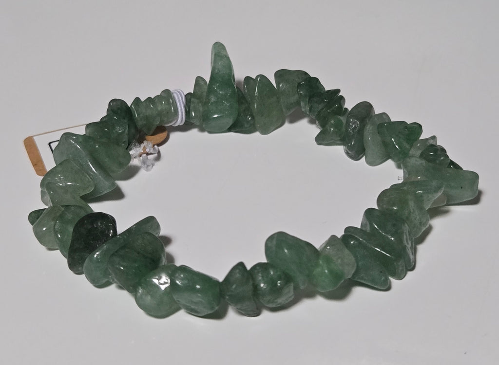 Green Aventurine Chip Stone Stretch Bracelet