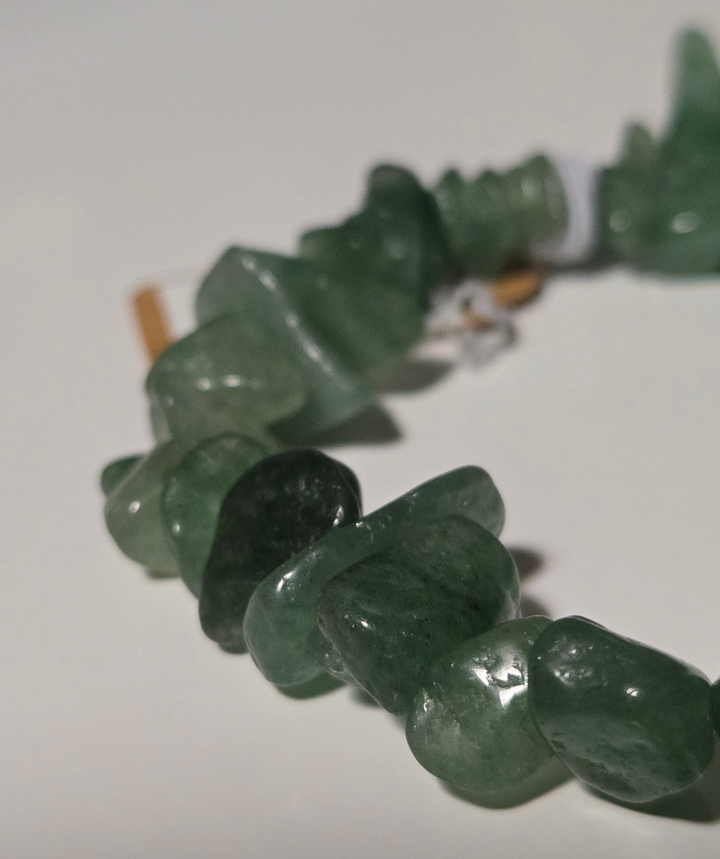 Green Aventurine Chip Stone Stretch Bracelet
