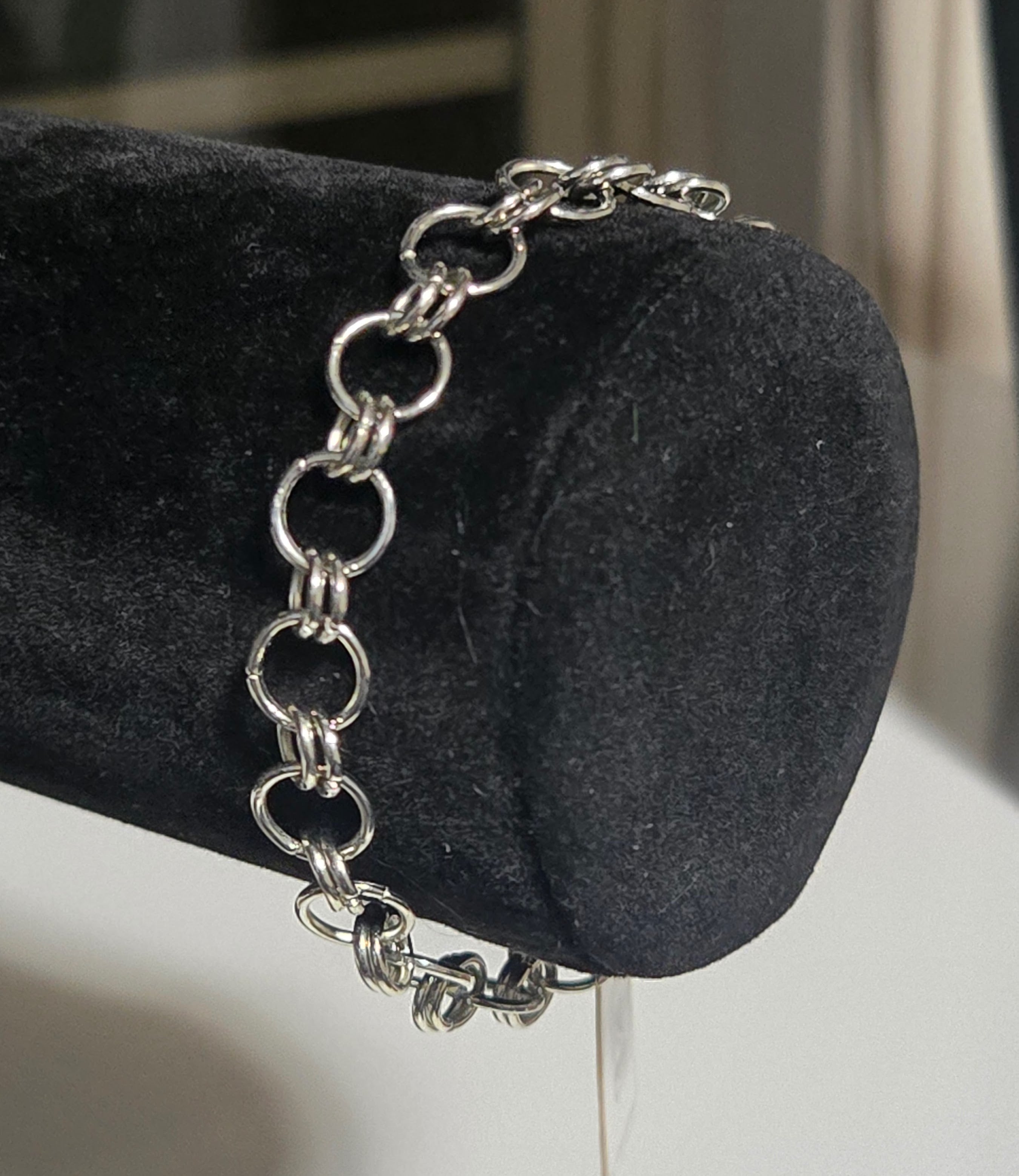 Handcrafted Silver-Tone Chainmail Bracelet