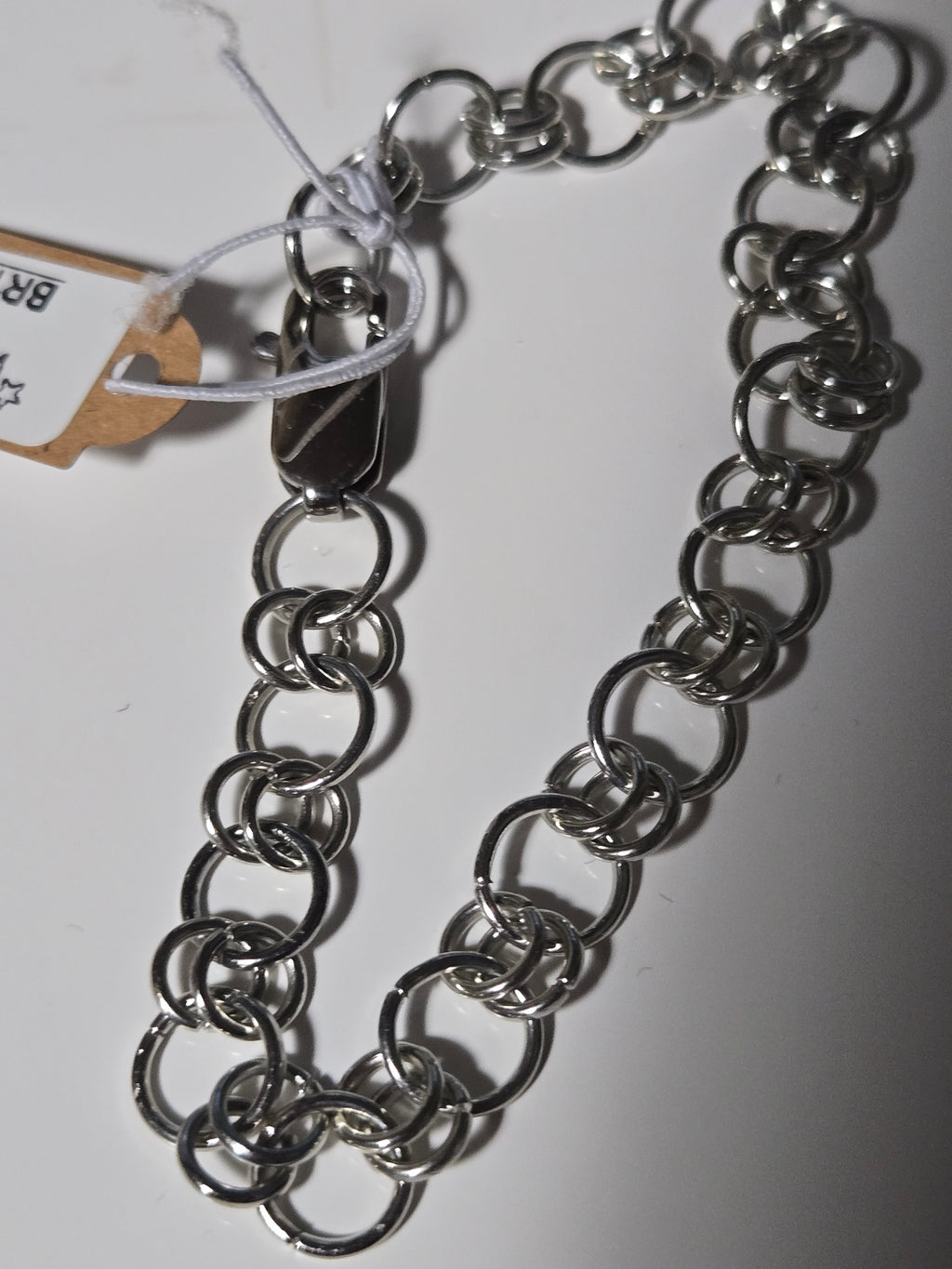 Handcrafted Silver-Tone Chainmail Bracelet
