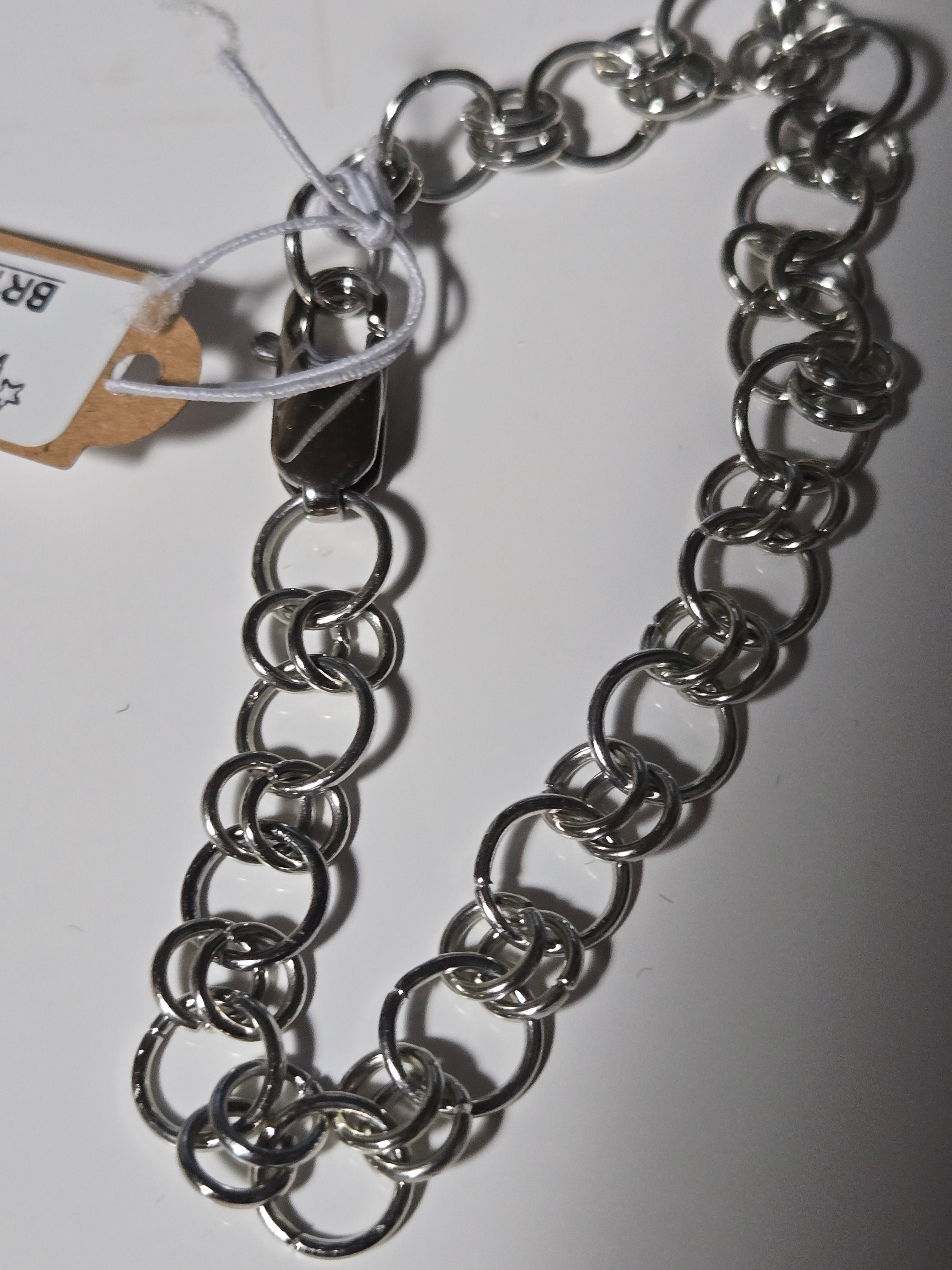 Handcrafted Silver-Tone Chainmail Bracelet