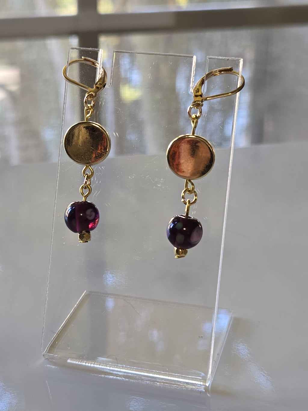 Golden Bloom Glass Earrings