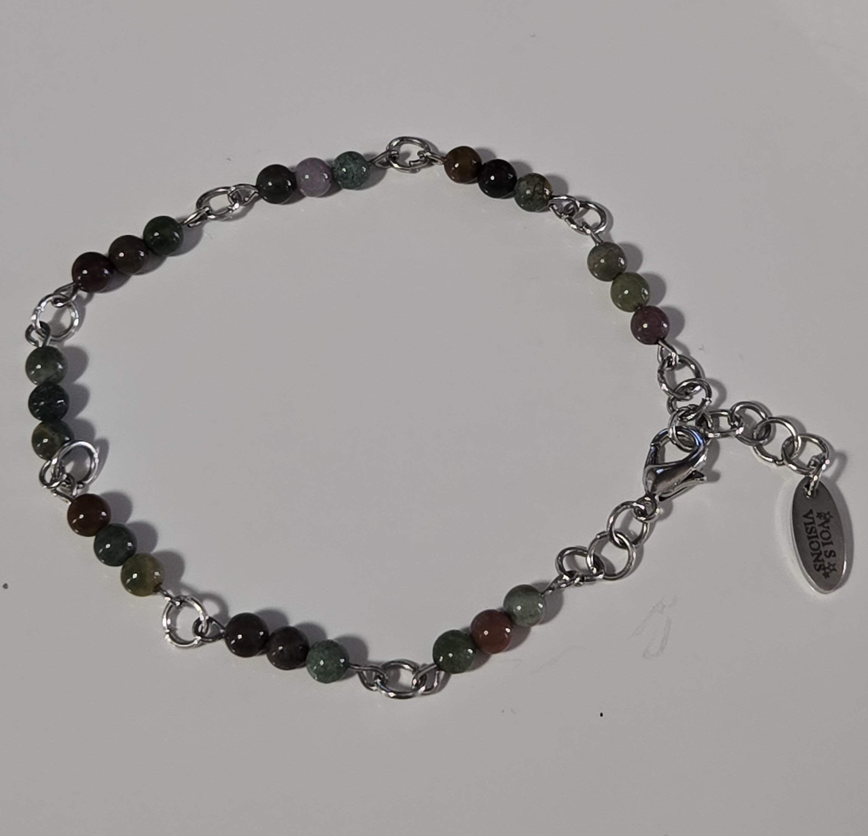 Moss Agate Chain Bracelet