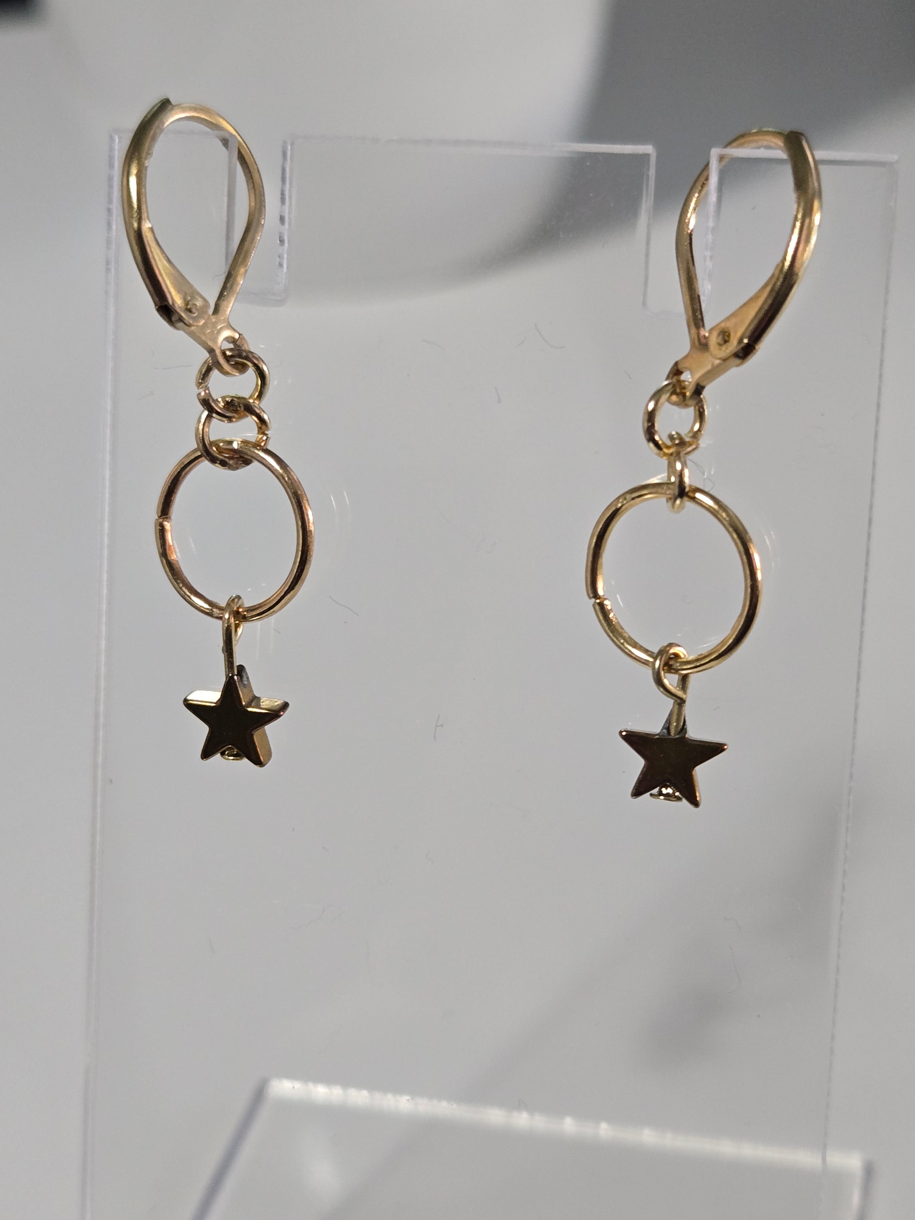 Golden Star Loop Earrings