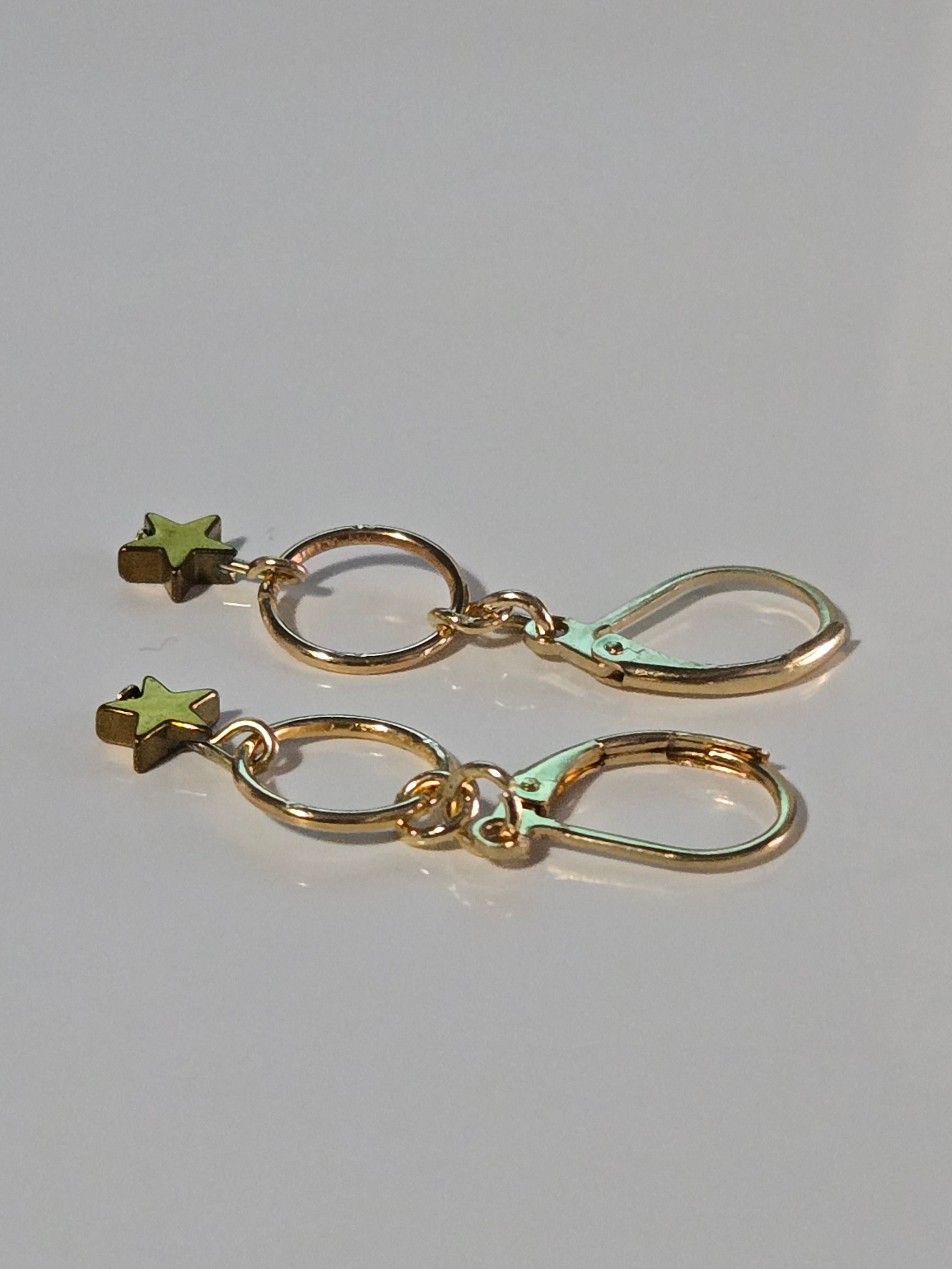 Golden Star Loop Earrings