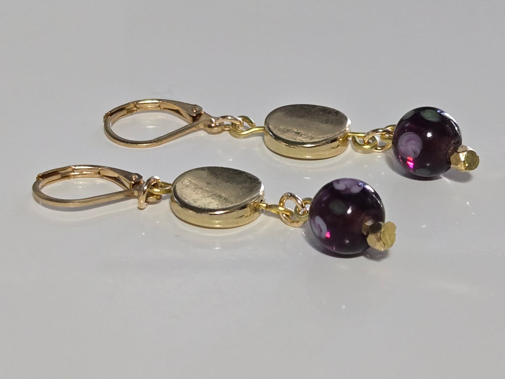 Golden Bloom Glass Earrings