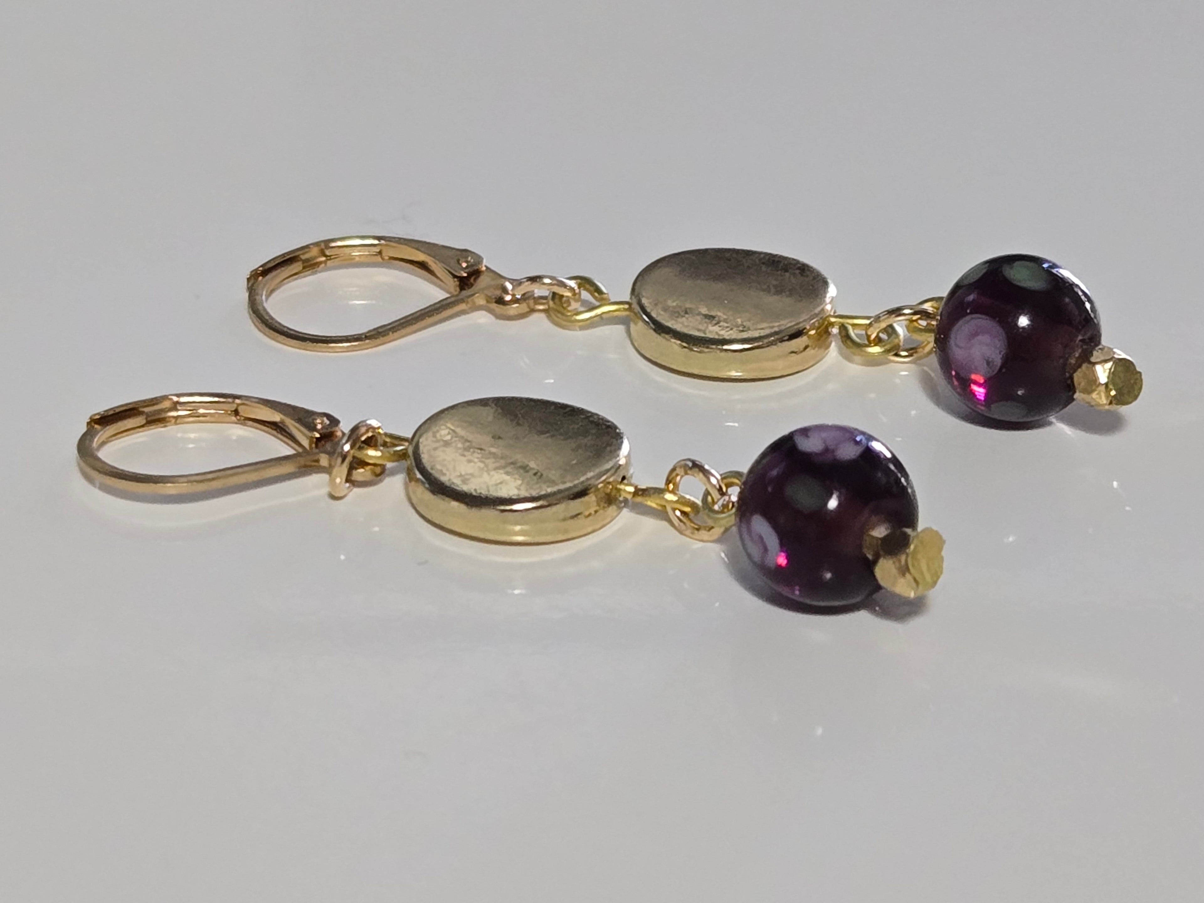 Golden Bloom Glass Earrings