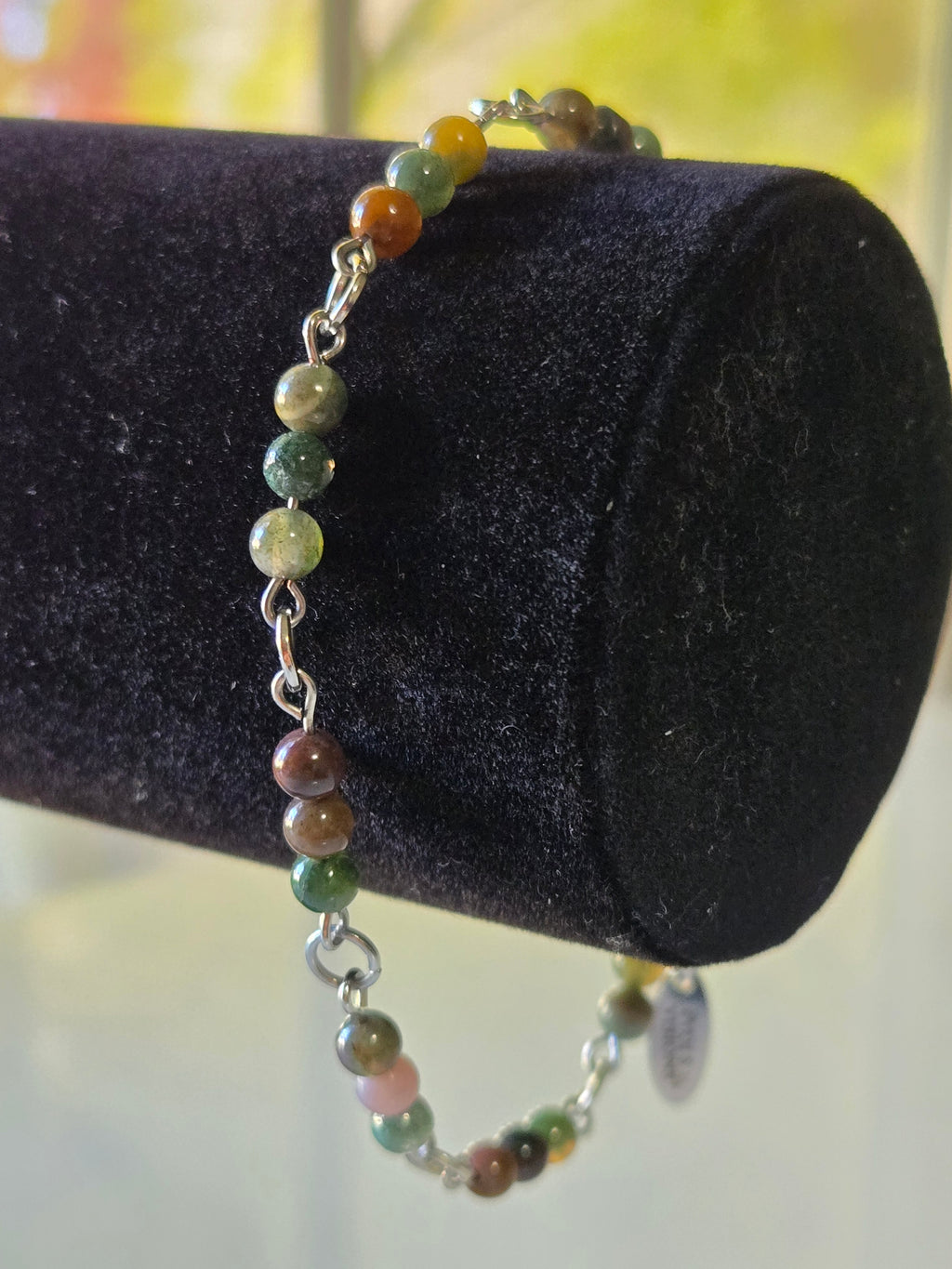 Moss Agate Chain Bracelet