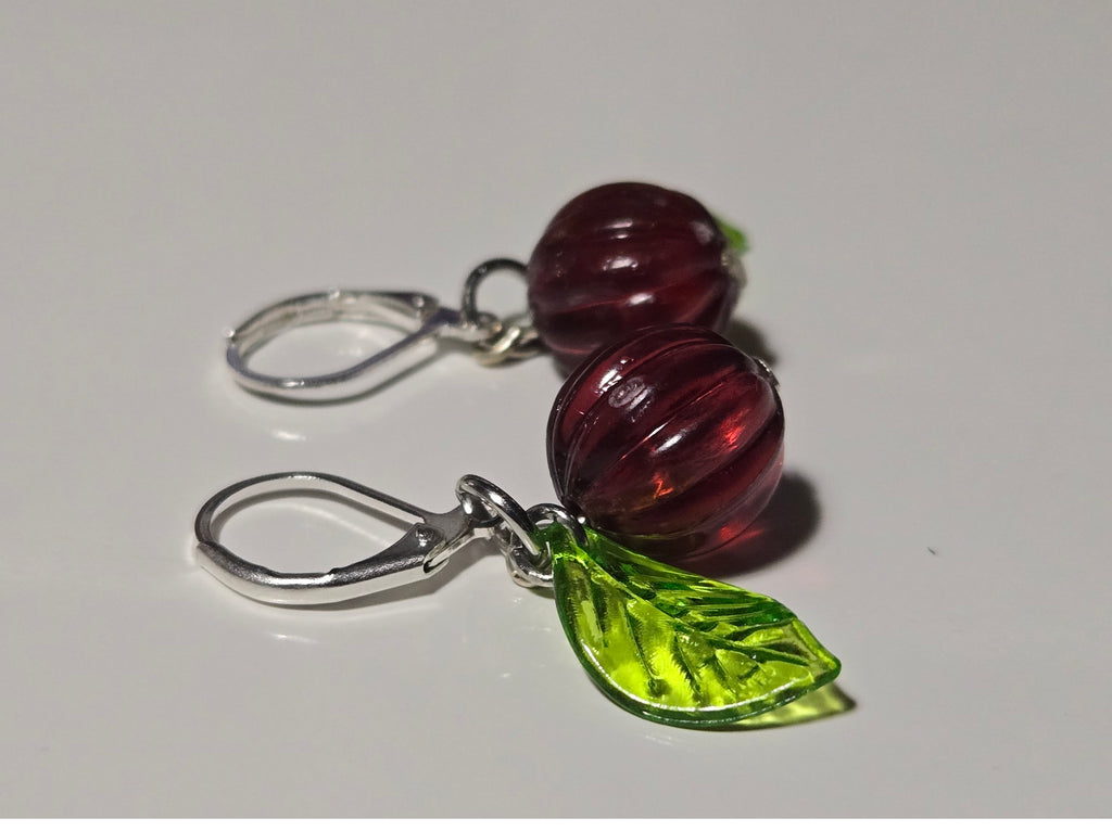 Berry Bloom Glass Earrings
