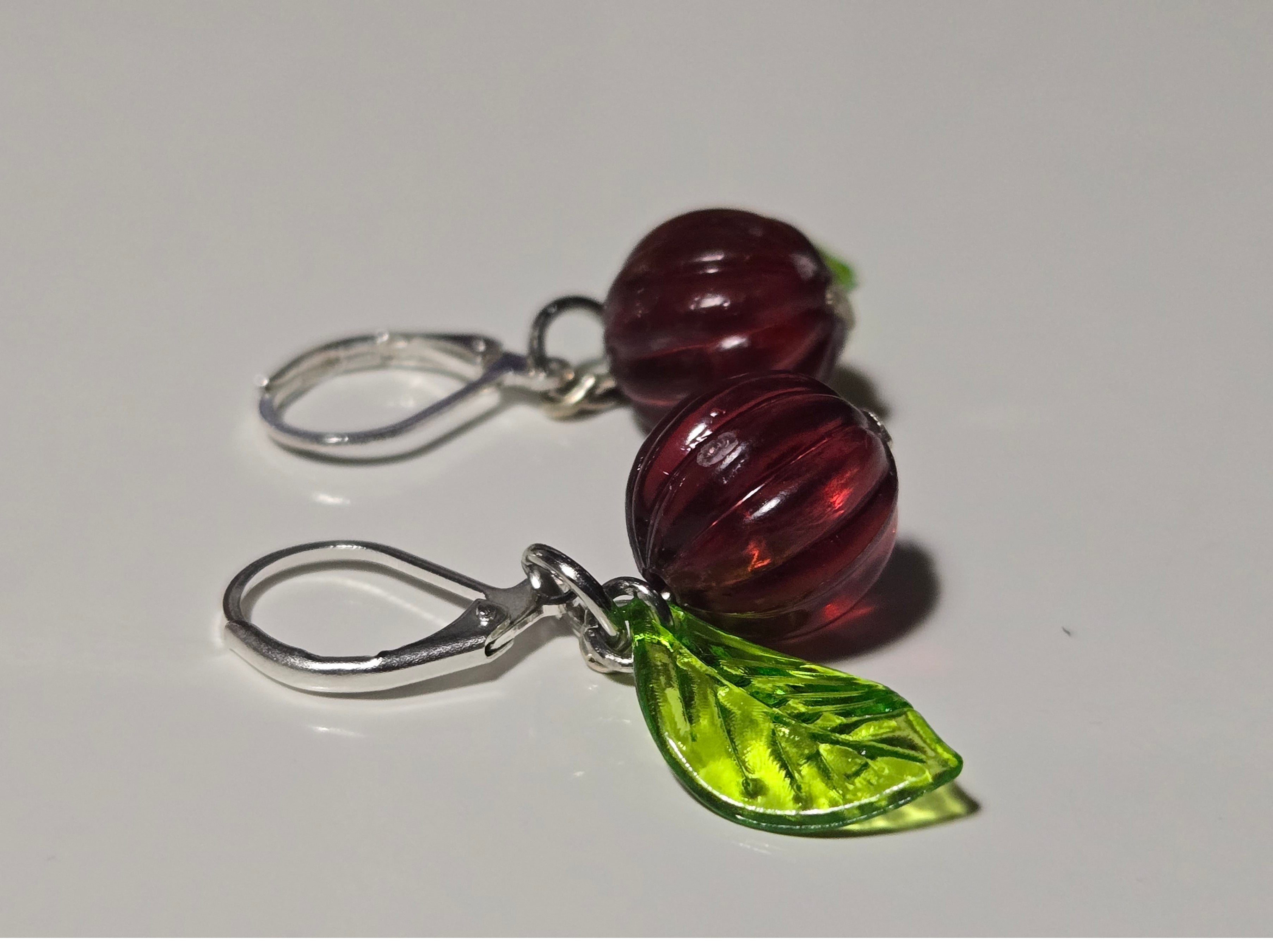 Berry Bloom Glass Earrings
