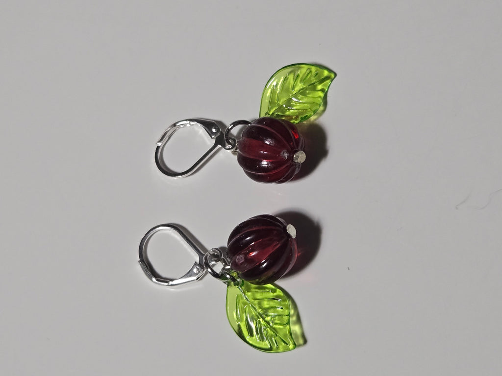 Berry Bloom Glass Earrings