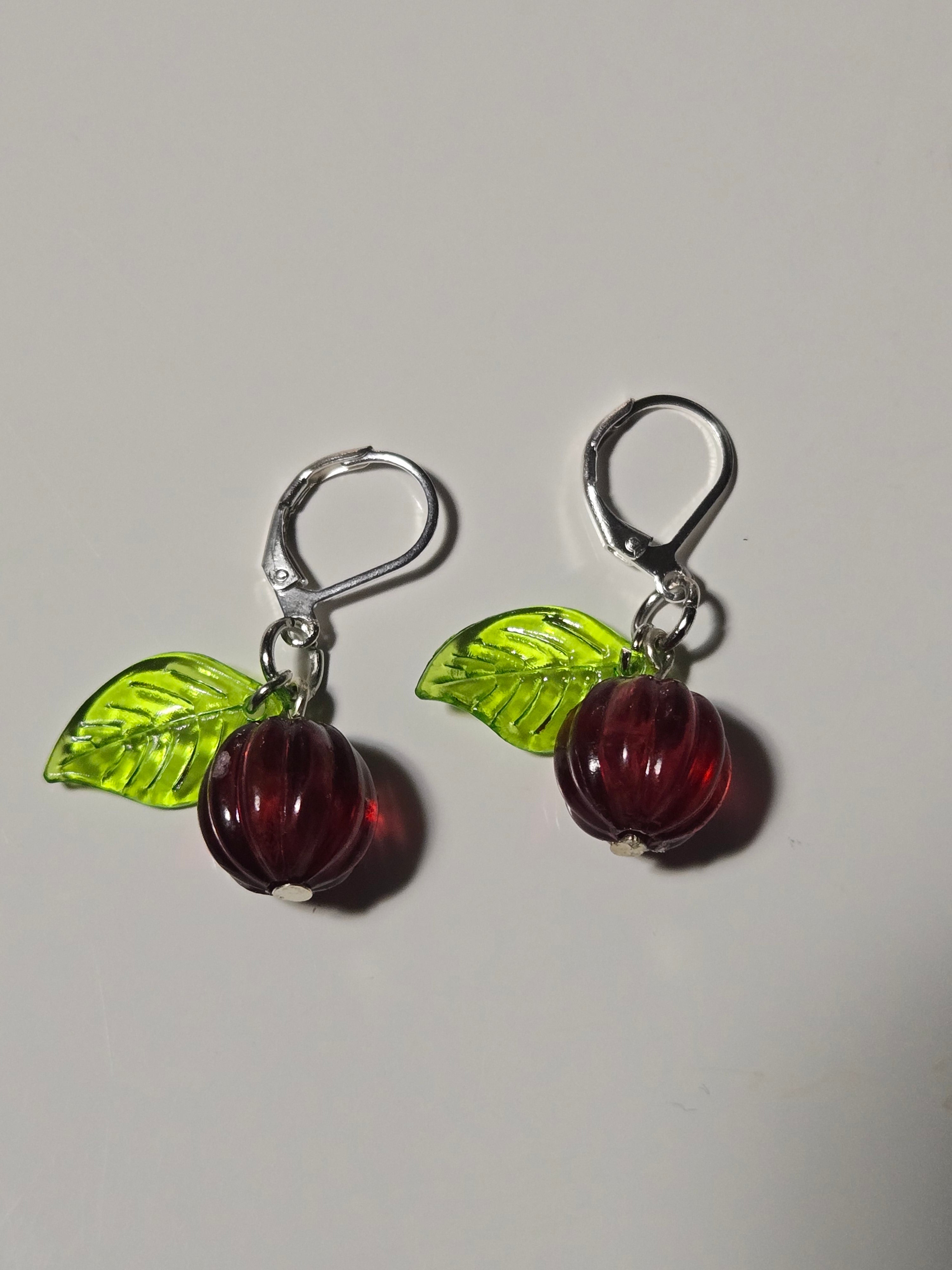 Berry Bloom Glass Earrings