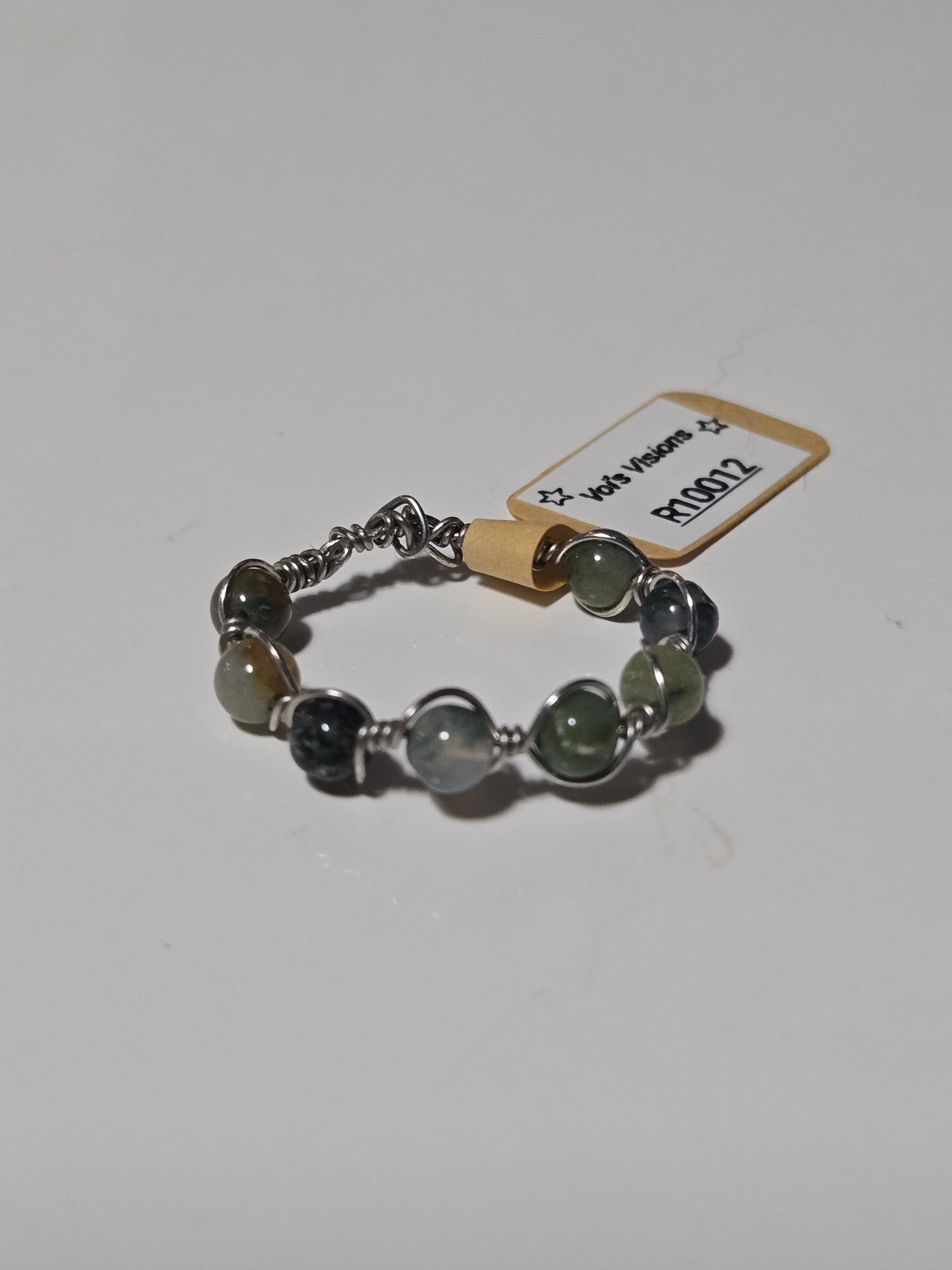 🌱 Moss Agate Wire Ring