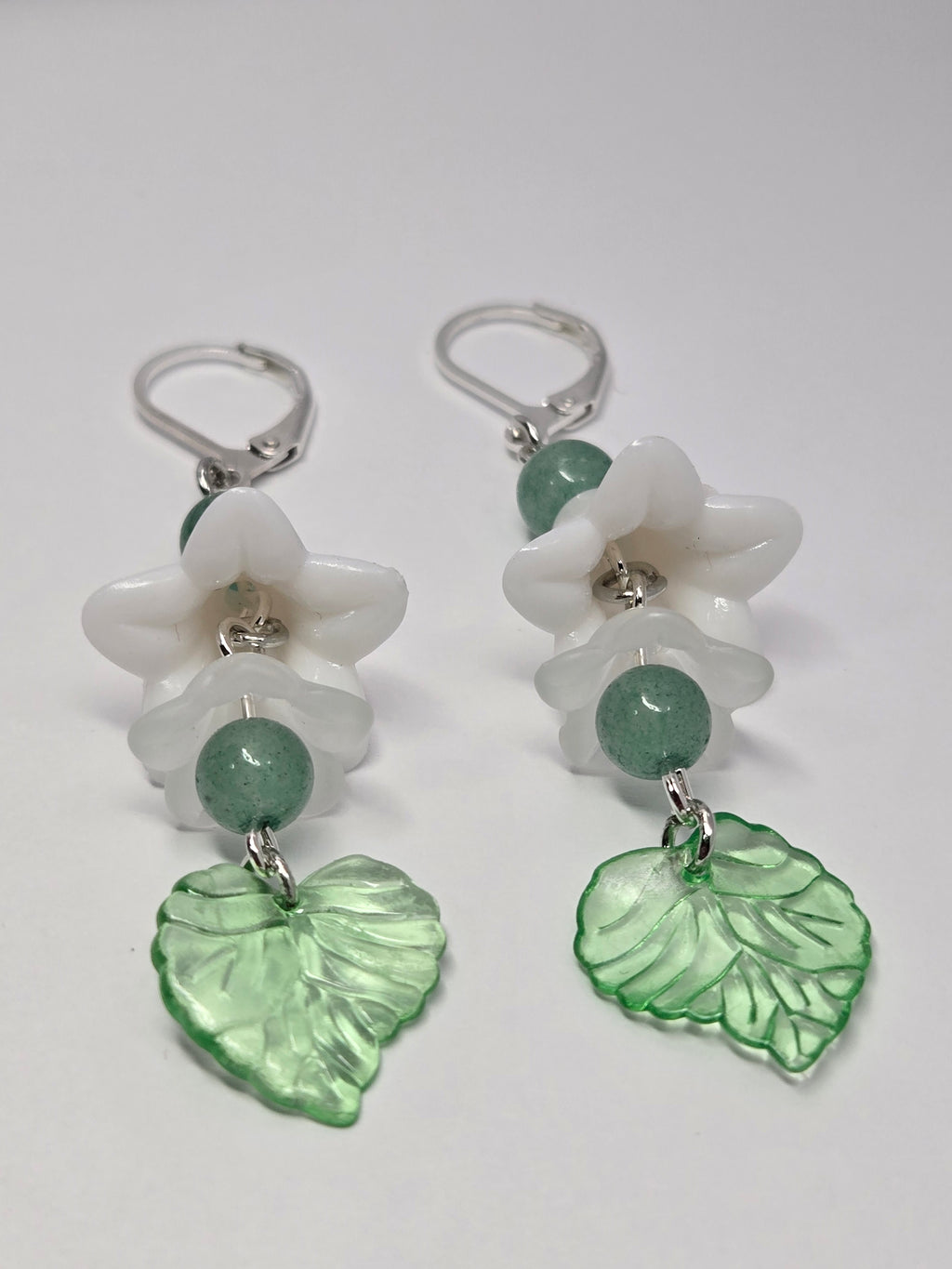 Spring Lily & Aventurine Earrings