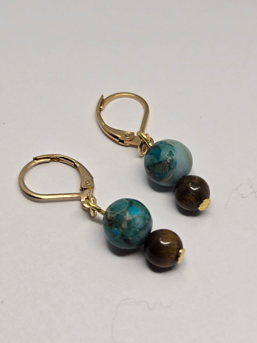 Tiger’s Eye & Imperial Jasper Earrings