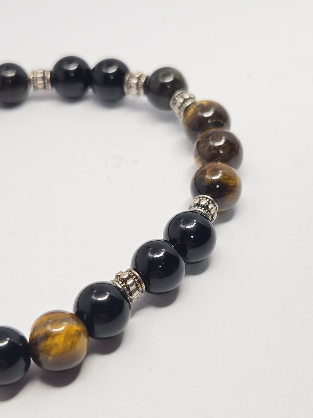 Black Glass + Tiger’s Eye Balance Bracelet