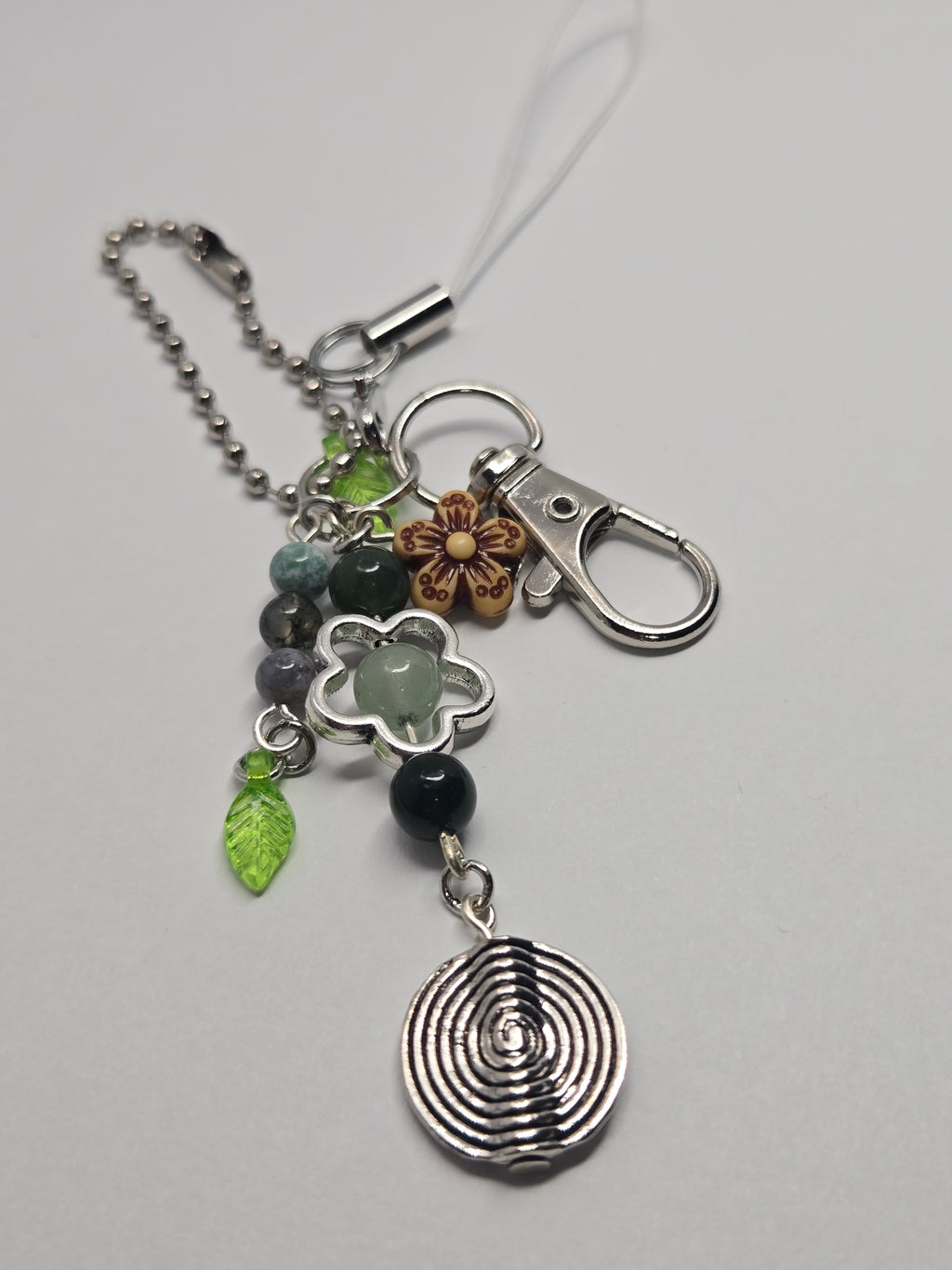 Moss Garden Spiral Charm Clip – Bag / Key / Phone Charm