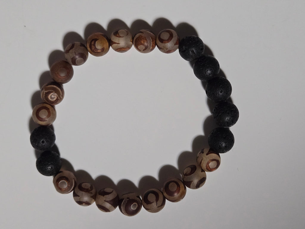 Earth & Ember Patterned Lava Bracelet