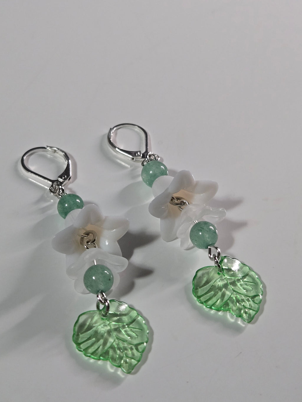 Spring Lily & Aventurine Earrings