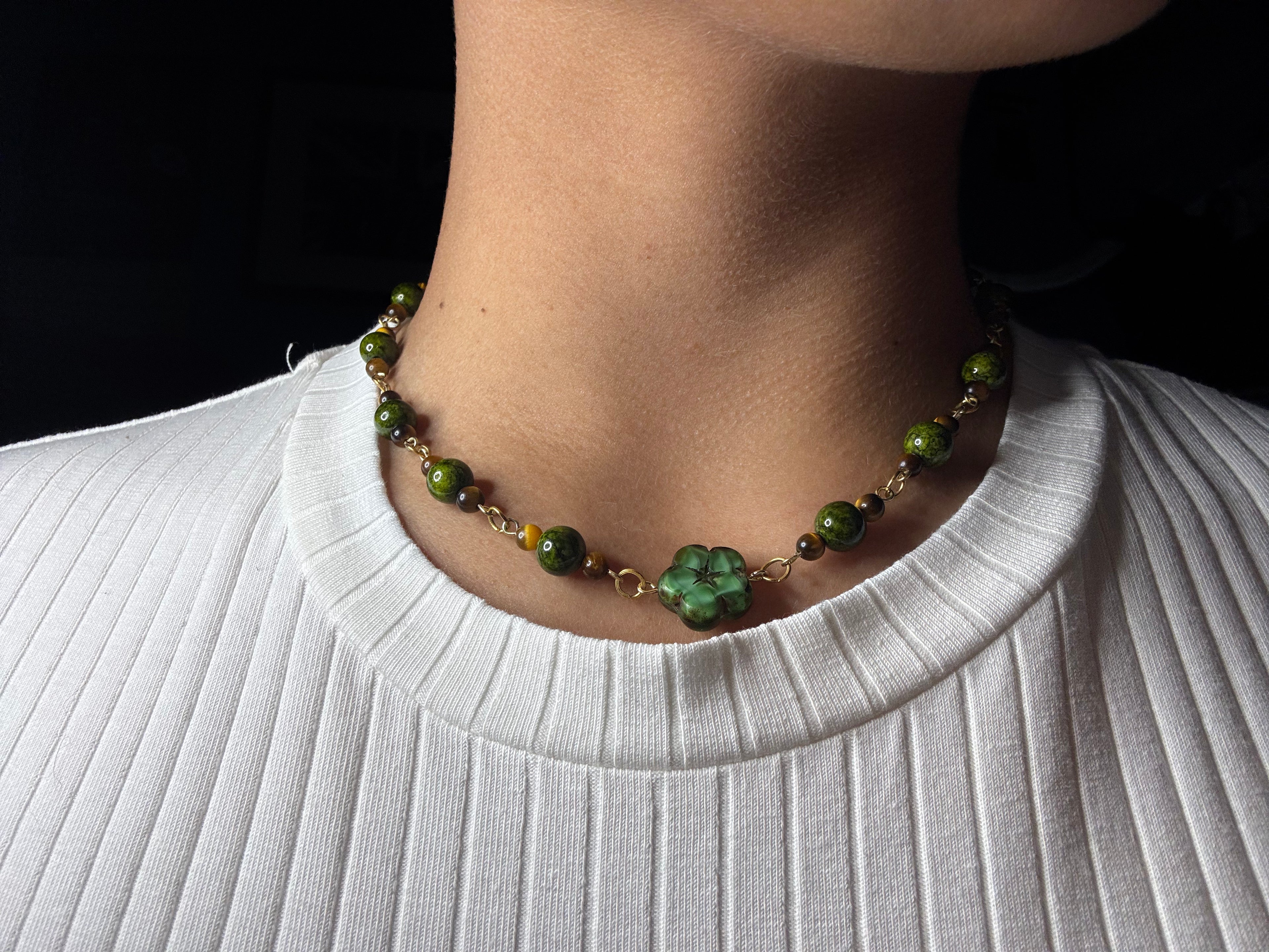 Jade Flower Necklaces SET