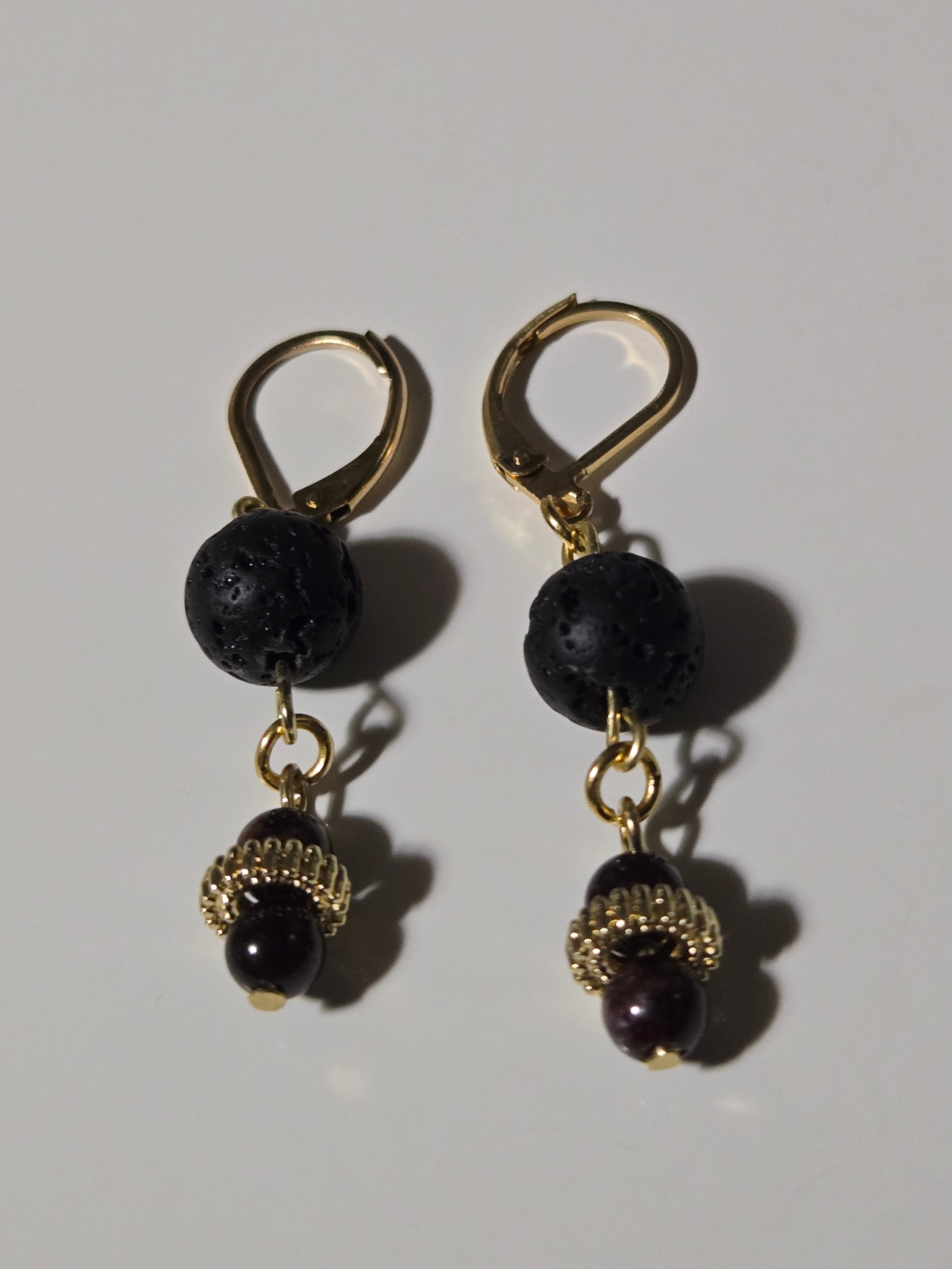 Midnight Ember Lava Earrings