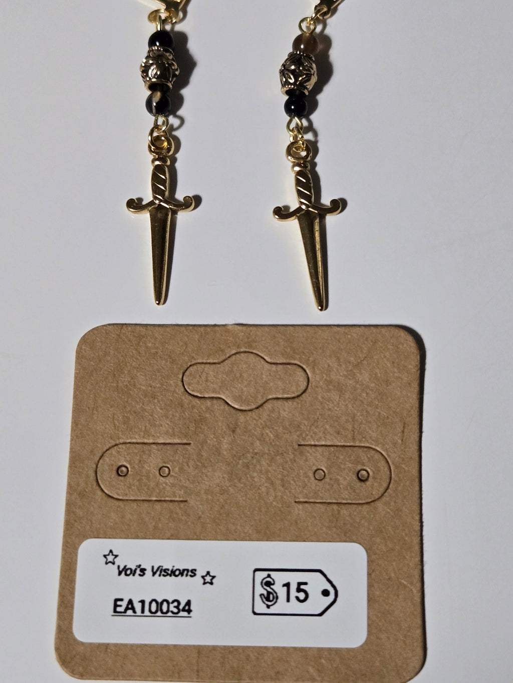 Midnight Blade Drop Earrings