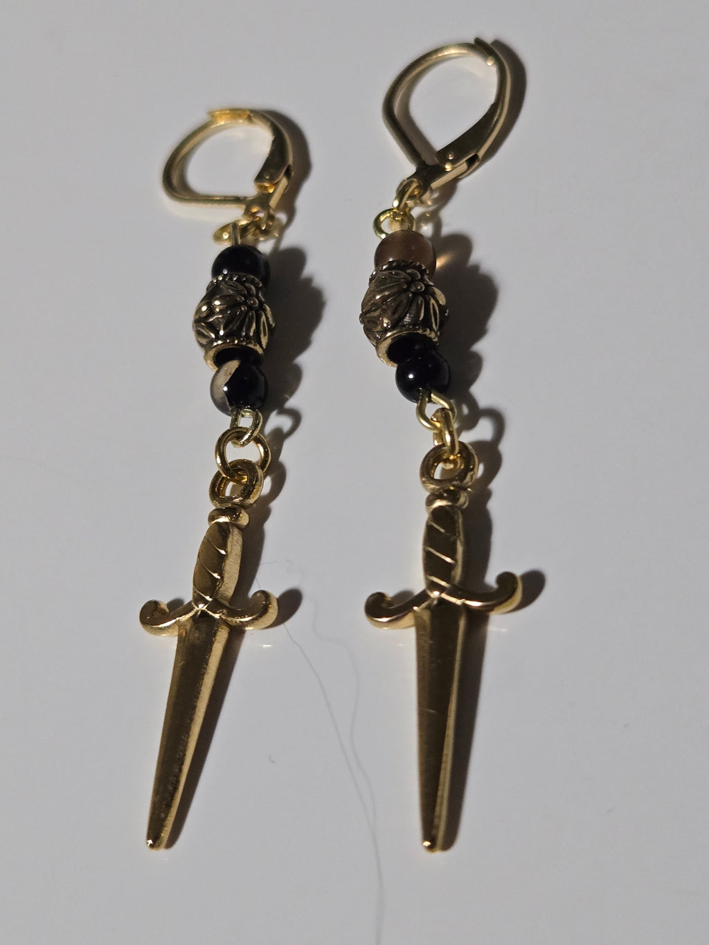 Midnight Blade Drop Earrings