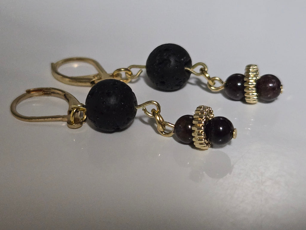 Midnight Ember Lava Earrings