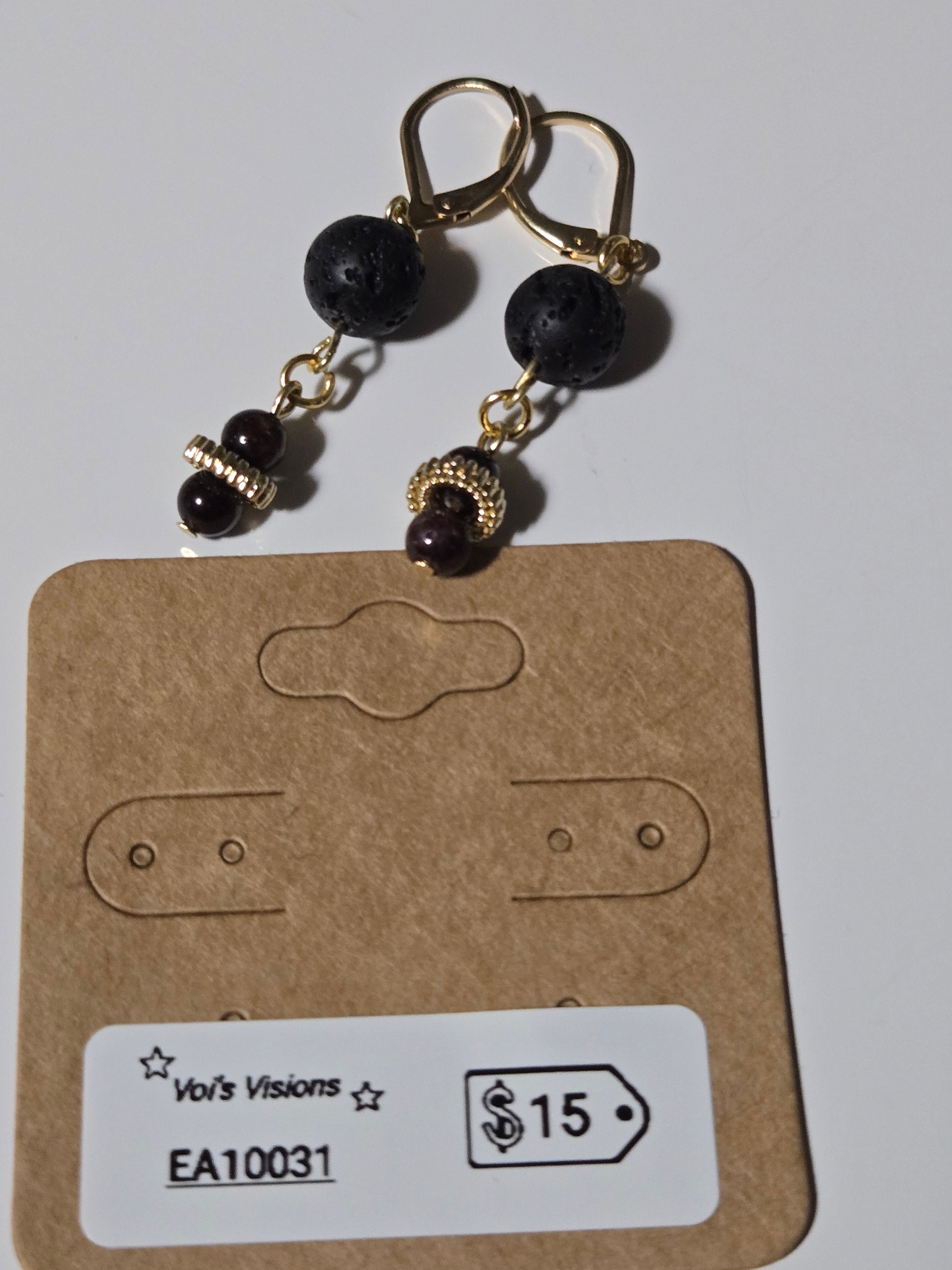 Midnight Ember Lava Earrings